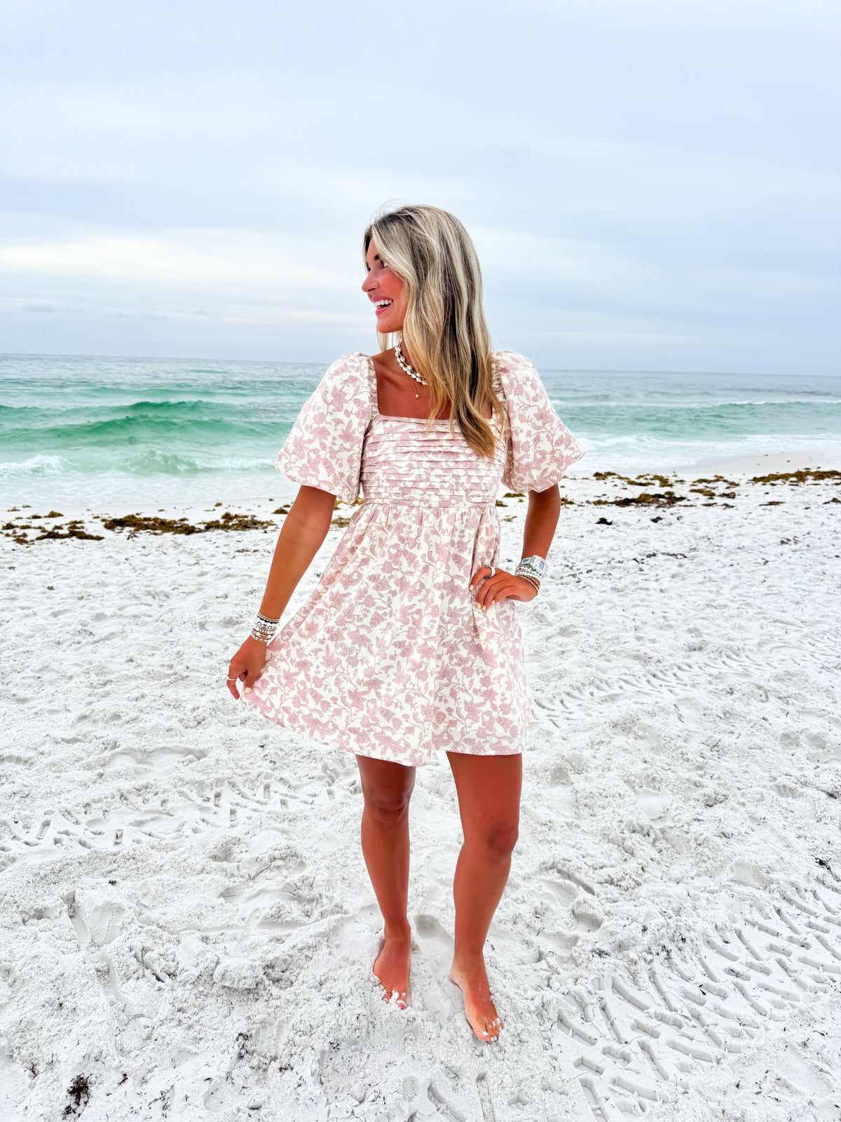 Blushing Petals Mini Dress