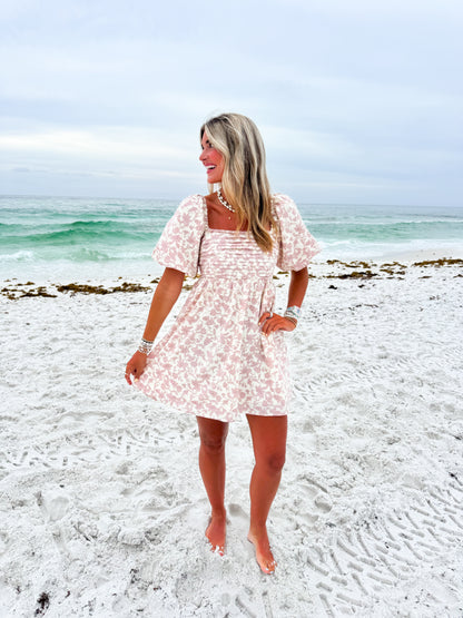 Blushing Petals Mini Dress