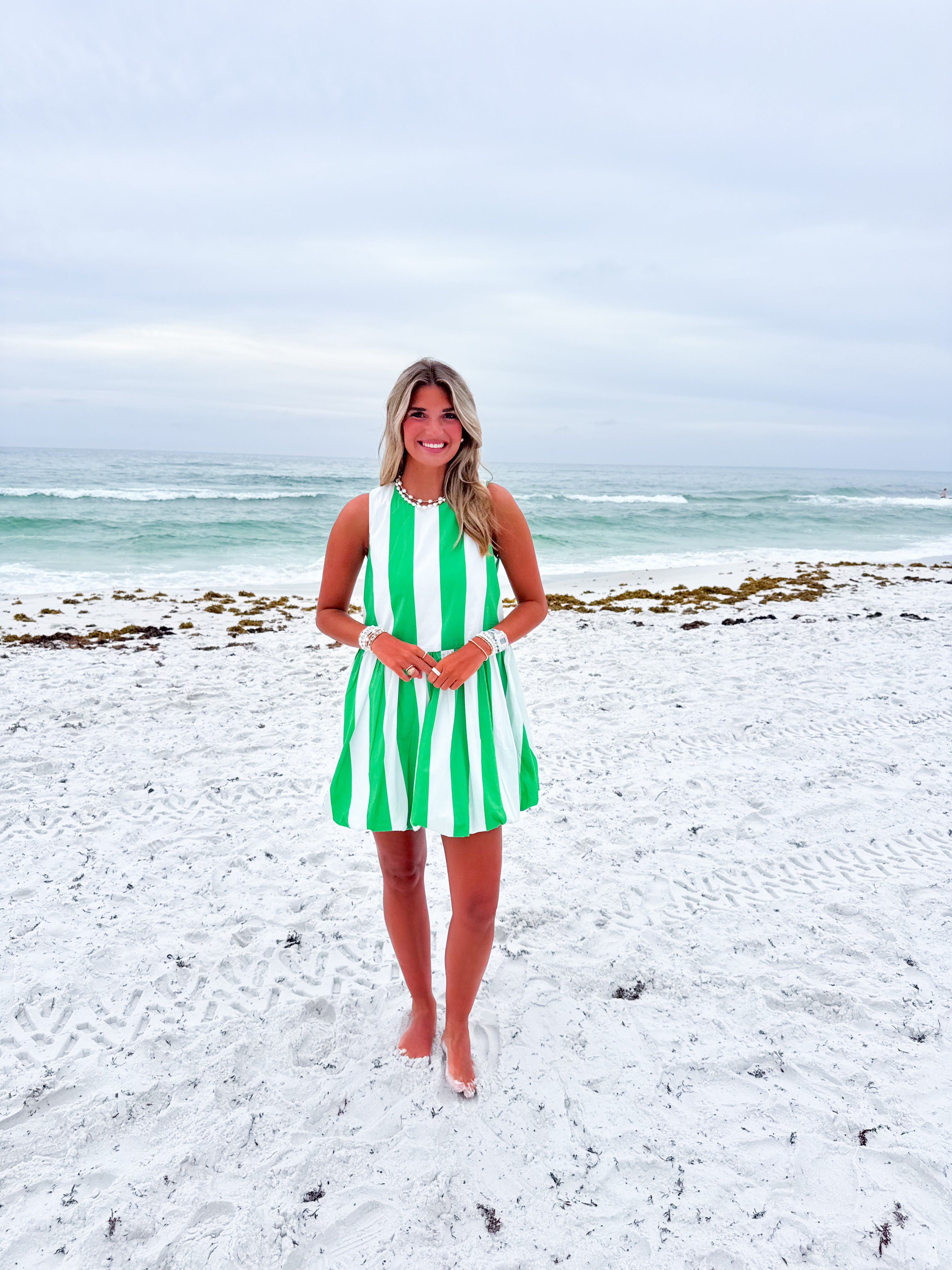 Saltwater Stripe Green Dress
