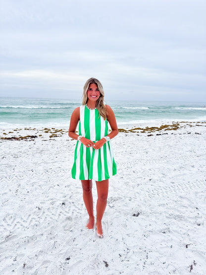 Saltwater Stripe Green Dress