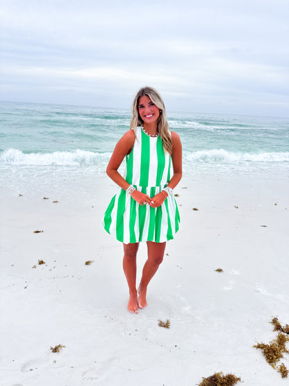 Saltwater Stripe Green Dress