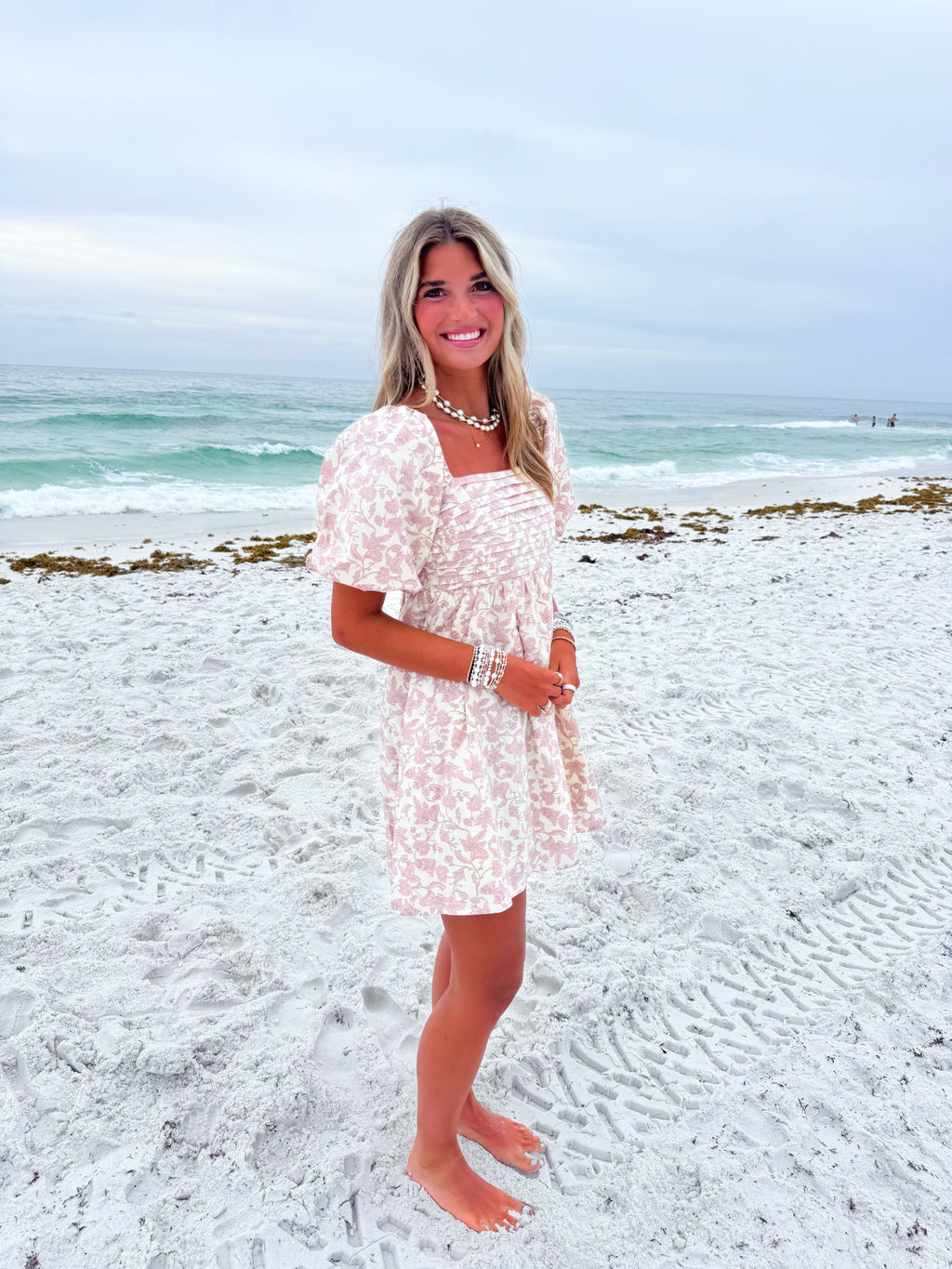 Blushing Petals Mini Dress