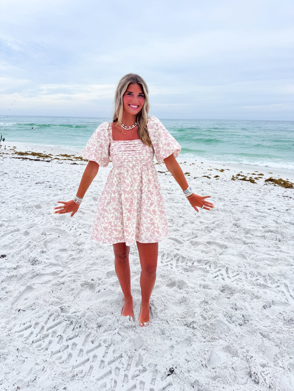 Blushing Petals Mini Dress