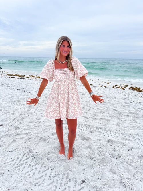 Blushing Petals Mini Dress