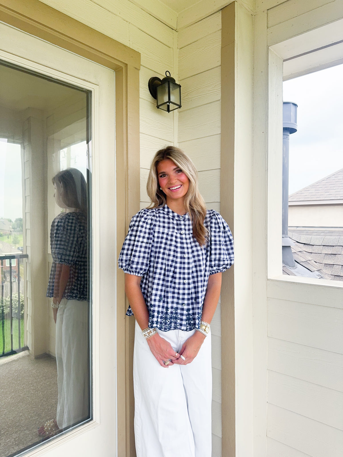 Ocean Gingham Top