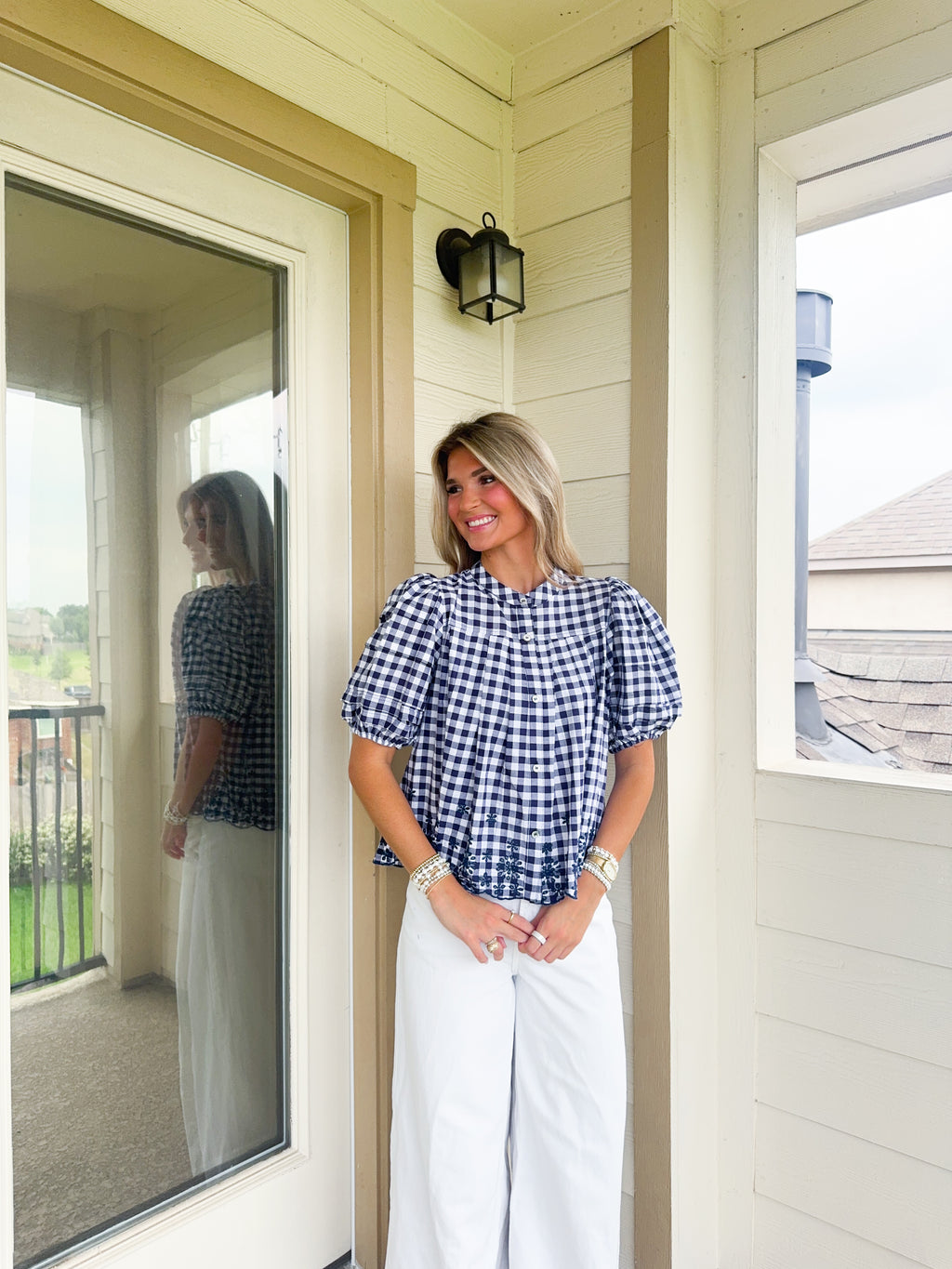 Ocean Gingham Top