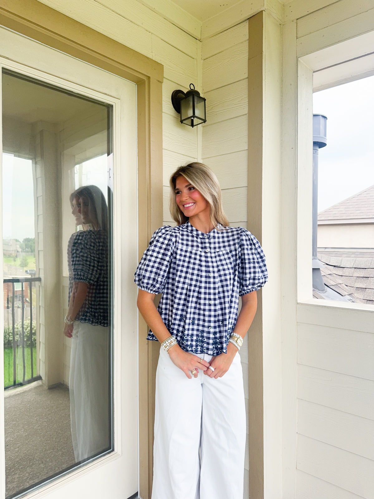 Ocean Gingham Top