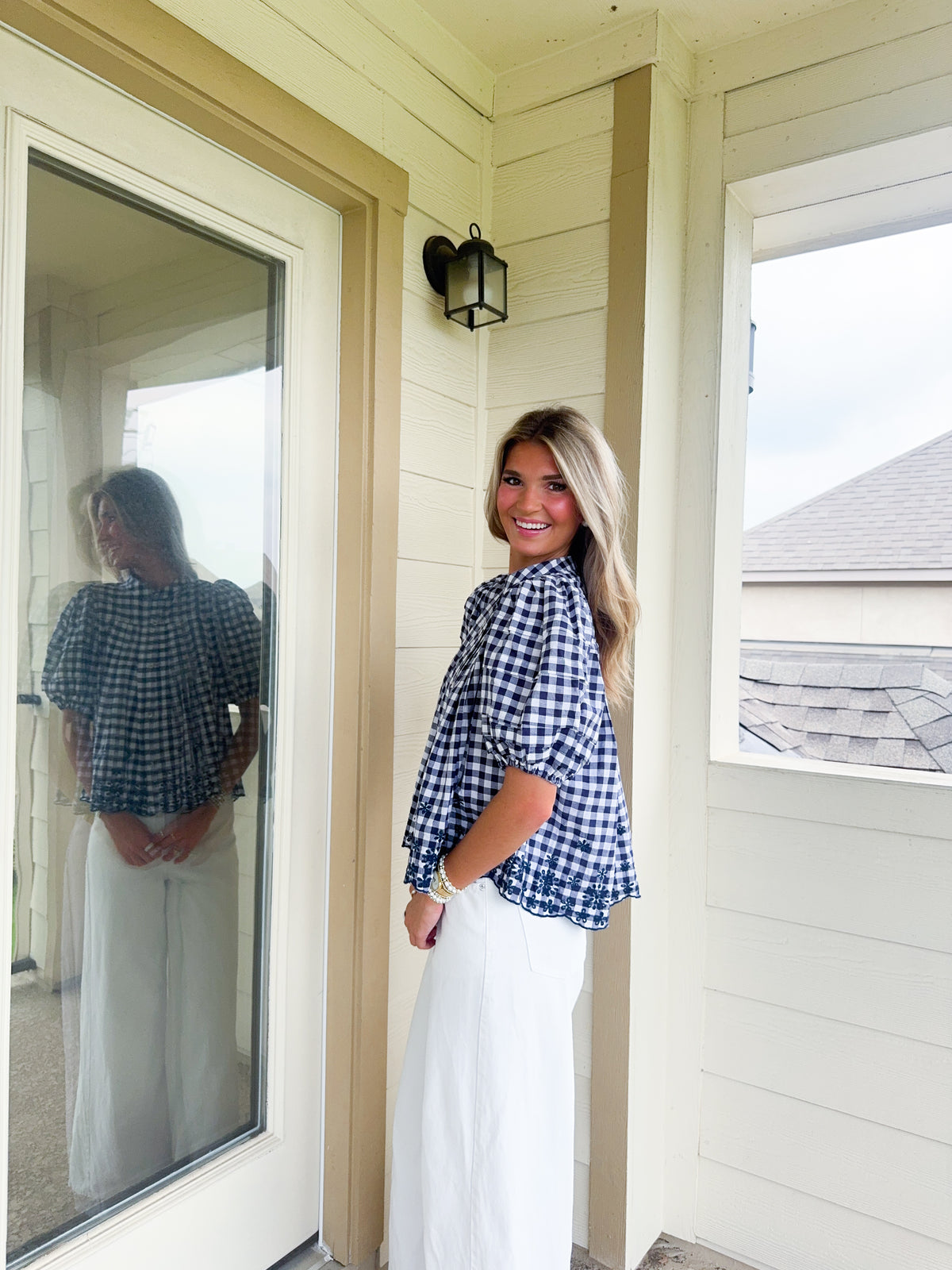 Ocean Gingham Top