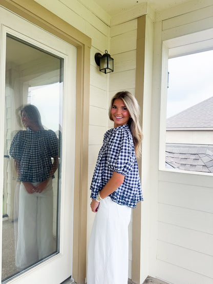 Ocean Gingham Top