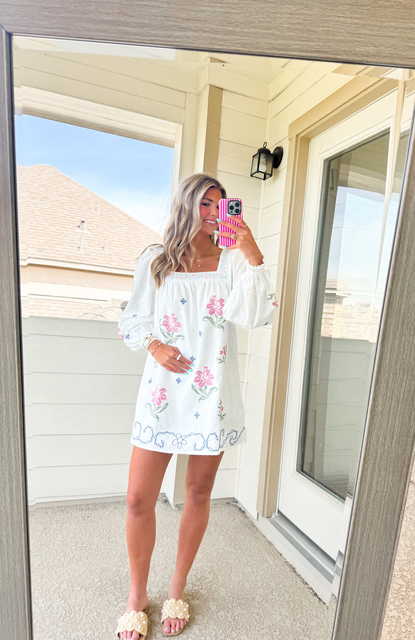 Ella Embroidered Mini Dress