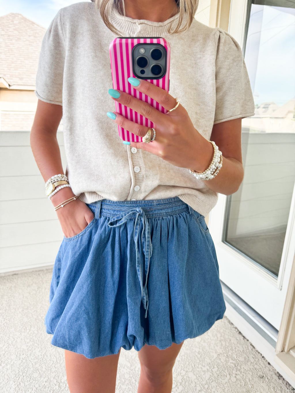 Bri Bubble Mini Skirt (SIZE UP)