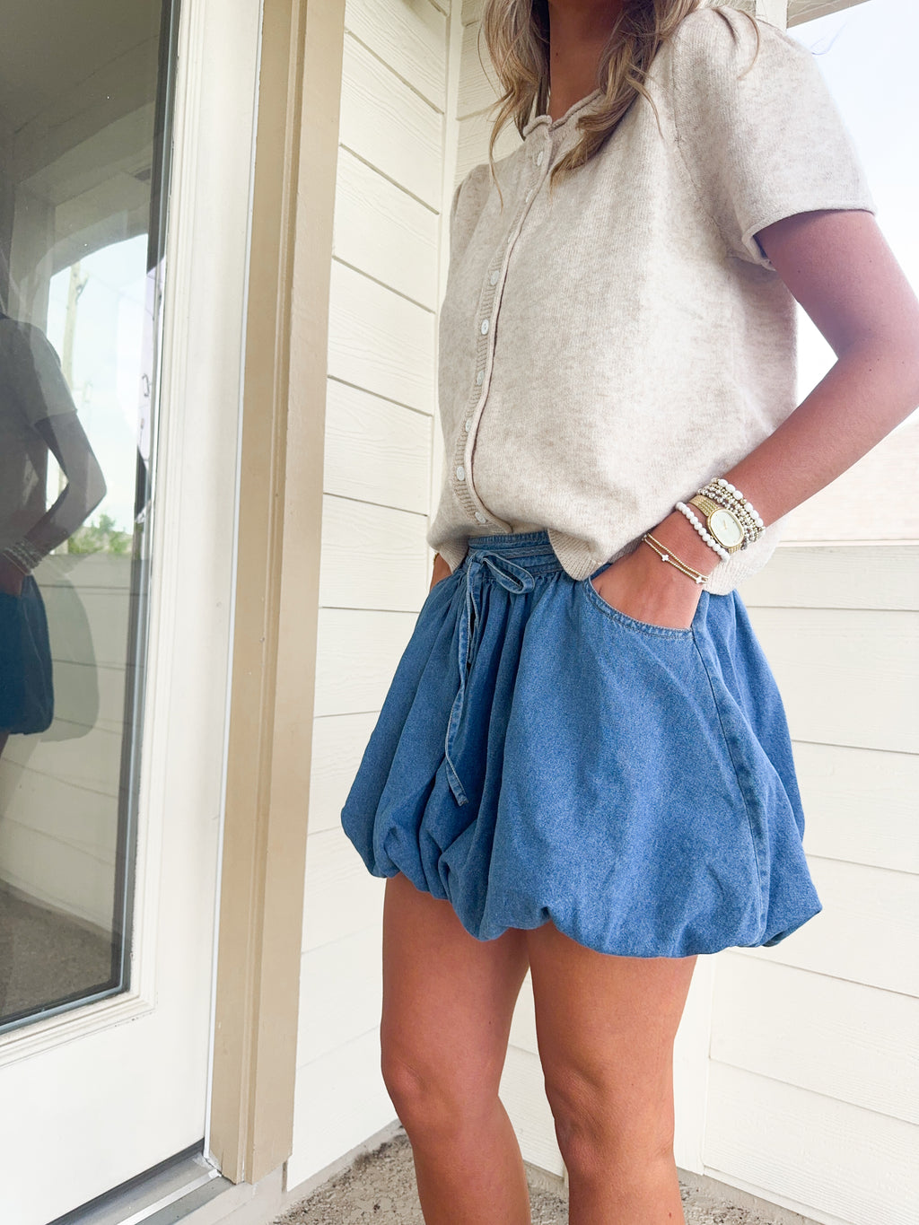 Bri Bubble Mini Skirt (SIZE UP)