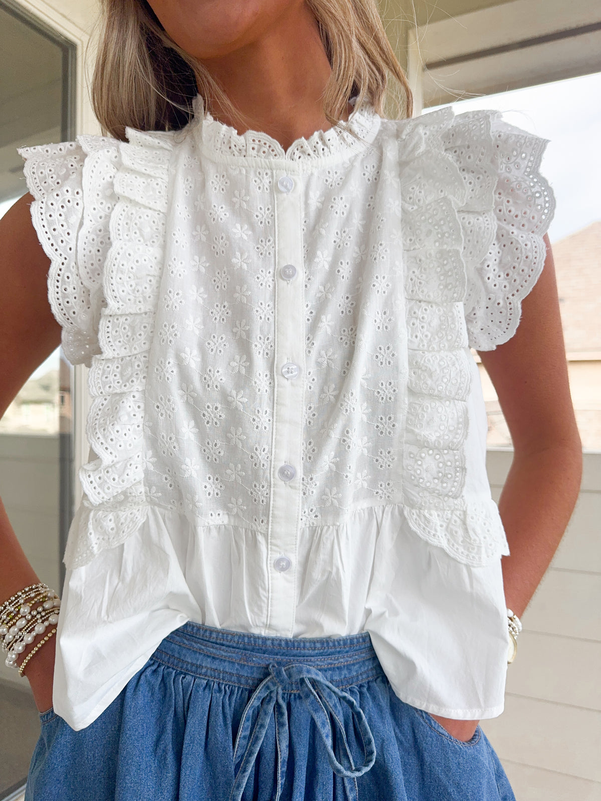 Elegant Eyelet Top