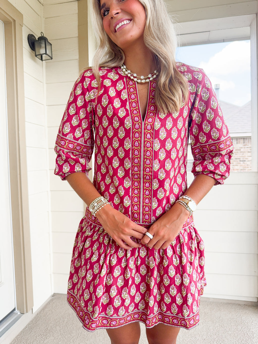 Crimson Cottage Dress