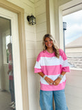 Everyday Pink Oversized Stripe Tee