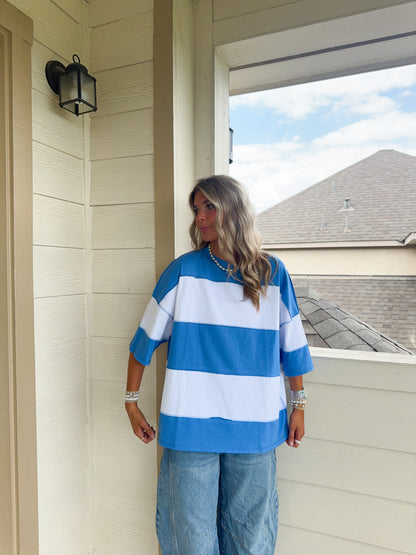Everyday Blue Oversized Stripe Tee