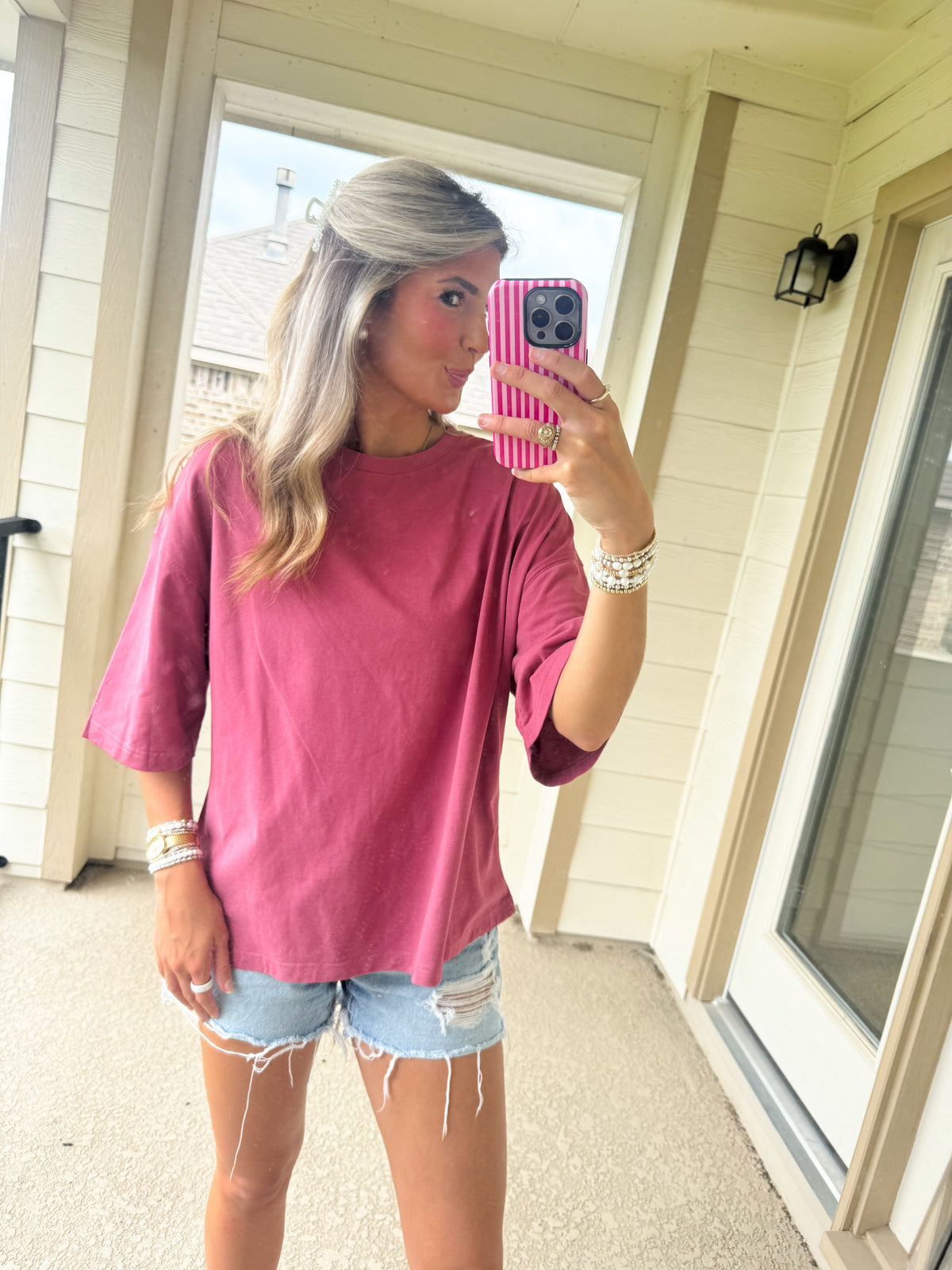Everyday Oversized Mauve Tee