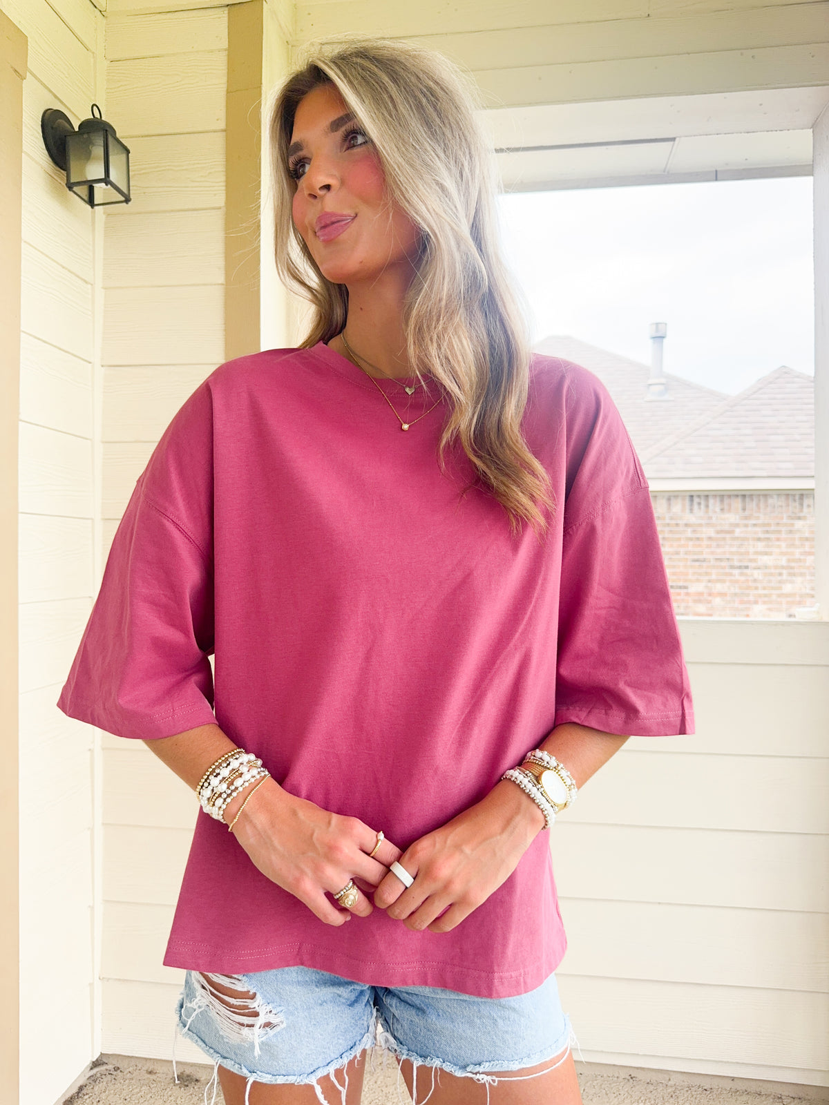 Everyday Oversized Mauve Tee